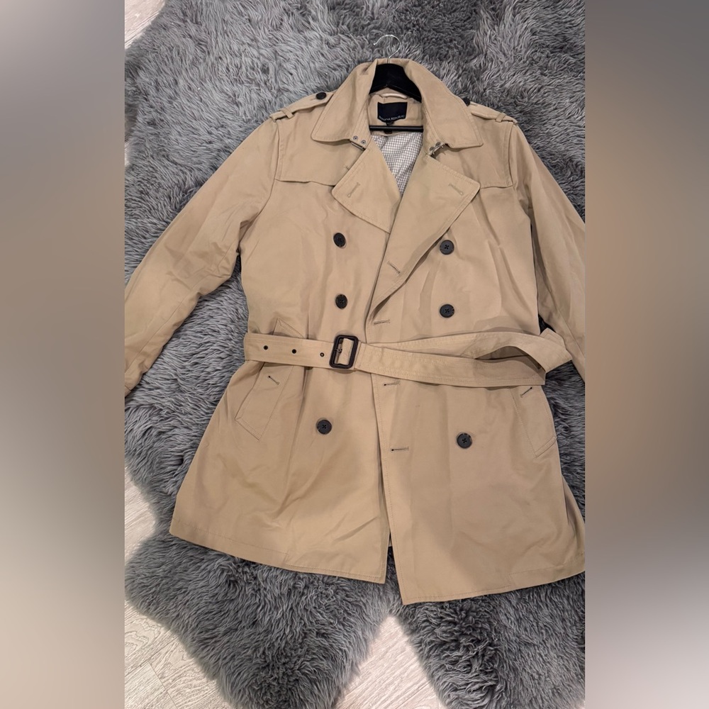 Banana Republic Khaki Checkered Lining Coat